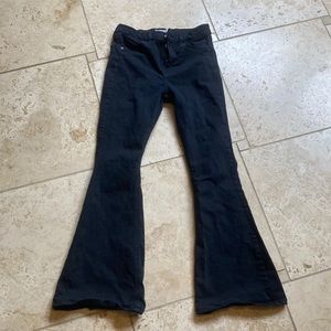 Black TopShop Moto Flare Jeans - Size 28
